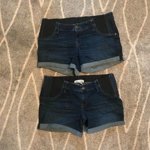 Isabel Maternity Panel Midi Stretch Shorts PAIR